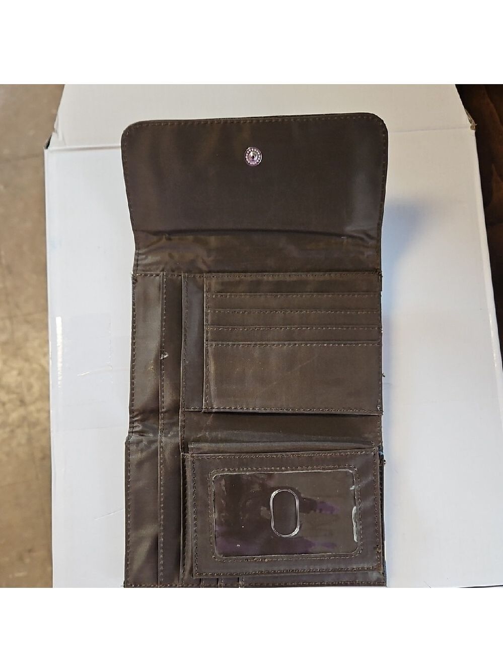 Vintage Longaberger Brown and Blue Women's Wallet - Picture 3 of 10